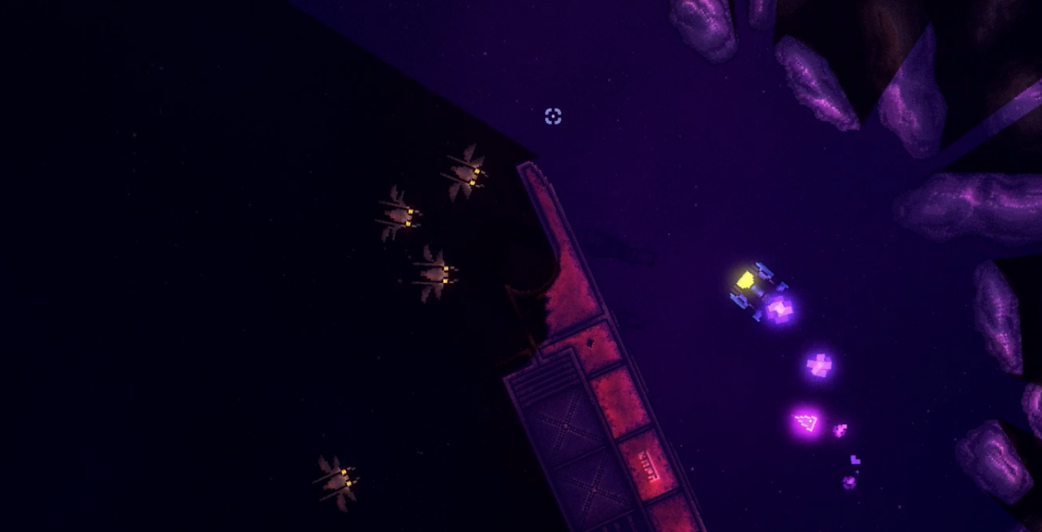 Devoid gameplay: Pilot fighitng against Saprobes in the space dungeon